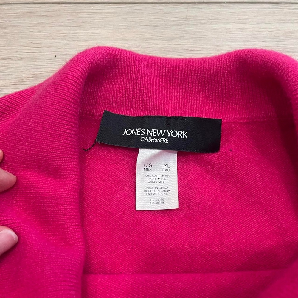 Jones New York 100% Cashmere Pink Turtleneck Sweater Women XL Preppy Minimalist - Picture 4 of 5